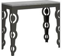 Console extensible 90x40/300 cm Karamay Evolution Ciment Structure Anthracite