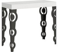 Console extensible 90x40/300 cm Karamay Premium Frêne Blanc structure Anthracite