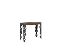Console extensible 90x40/300 cm Karamay Premium Noyer cadre Anthracite -