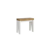 Console extensible 90x40/300 cm Naxy Mix dessus Chêne Nature - structure Frêne Blanc -