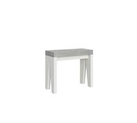 Console extensible 90x40/300 cm Naxy Mix dessus Ciment - structure Frêne Blanc -