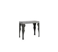 Console extensible 90x40/300 cm Paxon Ciment cadre Anthracite -