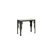 Console extensible 90x40/300 cm Paxon Evolution Frêne Blanc cadre Anthracite -