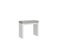 Console extensible 90x40/300 cm Roxell Mix dessus Ciment - structure Frêne Blanc -