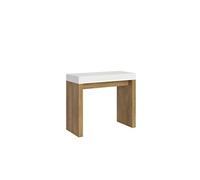 Console extensible 90x40/300 cm Roxell Mix dessus Frêne Blanc - structure Chêne Nature -