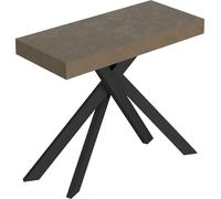 Console extensible 90x40/300 cm Saki gris tourterelle pieds anthracite