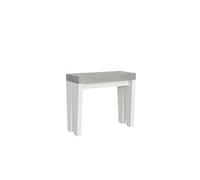 Console extensible 90x40/300 cm Spimbo Mix dessus Ciment - structure Frêne Blanc -