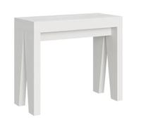 Console extensible blanche 12 personnes 40 à 300 cm Naxo 2 pieds