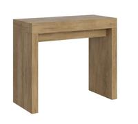 Console extensible bois clair 12 personnes 40 à 300 cm Ribo 2 pieds