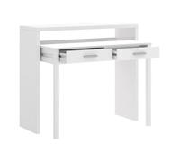 Console Extensible Bureau coloris blanc brillant - Longueur 99 x Profondeur 36 x Hauteur 88 cm --