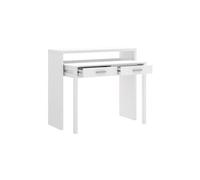 Console Extensible Bureau coloris blanc brillant - Longueur 99 x Profondeur 36 x Hauteur 88 cm --