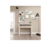 Console extensible coloris blanc et chene - Dim : 88 x 99 x 36 cm --
