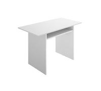 Console extensible en bois mélaminé coloris blanc - Longueur 110.6 x Profondeur 33-66.2 x Hauteur 75.5-77.5 cm - -