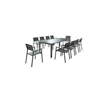 Olhao console extensible et 10 chaises en aluminium