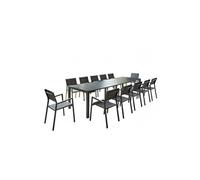 Olhao console extensible et 12 chaises en aluminium