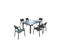 Console extensible et 6 chaises en aluminium OLHAO