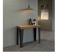 Console extensible - FLAME PREMIUM - chêne naturel - Blanc