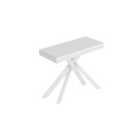 Console extensible Saki Small Evolution 90x40/196 cm avec pieds et cadre blancs