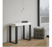 Console extensible 90x40/300 cm Tecno Frêne Blanc structure Anthracite