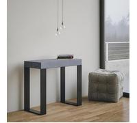 Console extensible - Tecno Concrete - Extensible 90-300 cm - Gris anthracite - Structure luge en fer peint