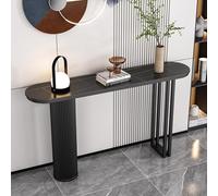 Console Fine de Style Nordique, légère et Grise, avec Structure en Fer Noir. Idéale pour Un Couloir, Un Salon ou Une entrée. Dimensions : 120 x 30 x 80 cm. Meuble d'appoint.