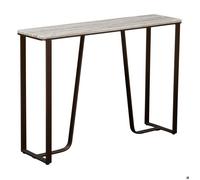 Console Barrel Effet Marbre Acier 120x32x85 cm Chocolat