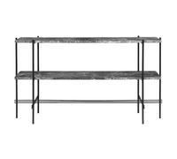 Console Gubi TS H72 avec 2 Étagères et Plateau Noir/ Gris Emperador