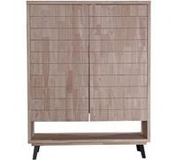 Console haute, meuble d'entrée coloris chêne miel, pieds en métal noir - Longueur 120 x profondeur 40 x hauteur 156 cm - PEGANE - Noir