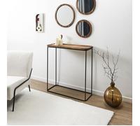 Console - Home Deco Factory - épurée - Acacia - Marron Et Noir