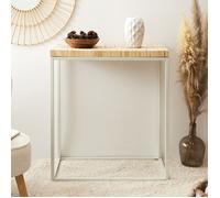 Console - Home Deco Factory - Rondin - élégante - Fonctionnelle - Marron Et Blanc