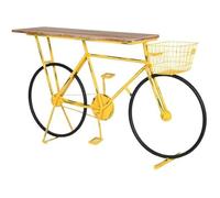 Console - HOME ESPRIT - Jaune et Noir - Bois et Métal - 160 x 40 x 94 cm - Meuble d'entrée