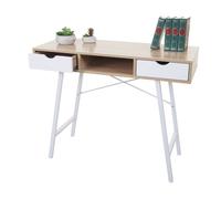 Console HWC-E92, table de desserte/d'appoint, structure 3D, 100x40cm brun naturel, blanc
