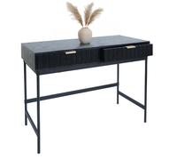 Console Hwc-O41, Table Pour Téléphone, Table D'appoint, Tiroir Industriel En Mélamine 85x100x40cm Aspect Bois Noir Noir