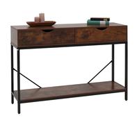 Console HWC-O76, table de téléphone, table d'appoint, table de rangement, tiroirs, rangement industriel 76 x 109 x 30 cm rouge-brun