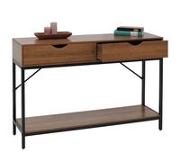 Console HWC-O76, table de téléphone, table d'appoint, table de rangement, tiroirs, rangement industriel 76 x 109 x 30 cm marron