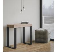 Console - ITAMOBY - Tecno Small - Quercia Natura - Cadre anthracite - Extensible 90-196 cm