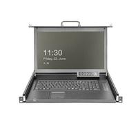 - Console KVM avec commutateur KVM - 16 ports - allemand - 17" - rack-montable - 1920 x 1080 Full HD (1080p) @ 60 Hz - 1000:1 - RAL 9005, noir