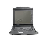 Digitus Console KVM DS-72221-4GE – 8 ports Cat 5, 19" rack 1U Full HD 1920x1080, clavier allemand