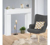 Console Manteau De Cheminée Décorative Avec Rangements Blanc