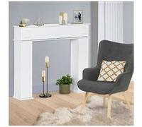 IDMarket Console manteau de cheminée décorative avec rangements Blanc