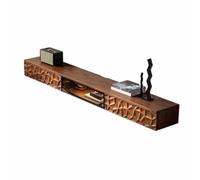 Console Média Étagère TV flottante en noyer noir, 70,8''/78,7'' Console TV flottante murale moderne Étagère multimédia de divertissement Unité murale TV avec 2 tiroirs et 1 porte for chambre à coucher