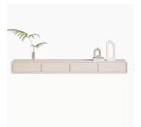 Console Média Meuble TV flottant 78,7/86,6 pouces avec tiroirs, centre de divertissement mural avec rangement et étagère ouverte, support de table de console multimédia for salon, chambre, blanc crème