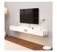 Console Média Meuble TV flottant blanc avec armoires de rangement multimédia et tiroirs, meuble TV mural, centre de divertissement for salon, chambre à coucher Centre de divertissement(Petit)