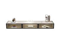Console Média Meuble TV flottant de luxe avec plateau en ardoise et portes en verre rabattables Étagère flottante for console multimédia murale sous le téléviseur Centre de divertissement Console TV M