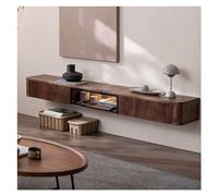 Console Média Meuble TV flottant de luxe avec tiroirs et vitrine Centre de divertissement mural en bois Console multimédia moderne for sous la télévision Banc TV suspendu au mur for salon et chambre C
