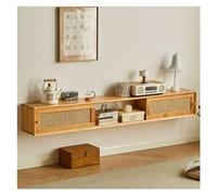 Console Média Meuble TV Flottant en Bois avec armoires, étagères d'affichage et Portes coulissantes, Centre de Divertissement Mural 47,2''/59''/70,8'', Console multimédia Moderne for sous la TV, Banc