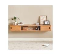 Console Média Meuble TV flottant en chêne, meuble TV mural, console multimédia de divertissement avec portes coulissantes, étagère TV flottante for salon, chambre à coucher Centre de divertissement(16