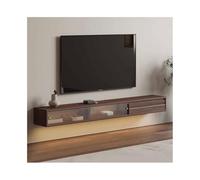 Console Média Meuble TV flottant, meuble TV mural 55,1/70,8" avec portes coulissantes en verre et tiroir, centre de divertissement flottant moderne en noyer for sous la TV Centre de divertissement(180