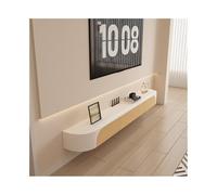 Console Média Meuble TV flottant, meuble TV mural avec 1 porte rabattable et 2 tiroirs, console multimédia TV moderne, grande unité de rangement sous le téléviseur Centre de divertissement(180x24x20cm