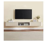 Console Média Meuble TV flottant moderne avec 2 tiroirs, étagère ouverte et porte, centre de divertissement mural en bois for téléviseurs, console TV robuste for décoration de salon et de chambre à co